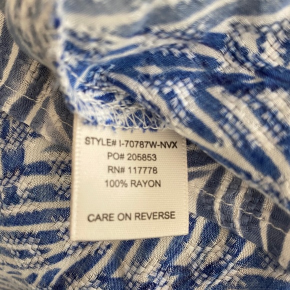 Lovestitch Blue palm Print Trapeze Dress - Picture 3 of 7